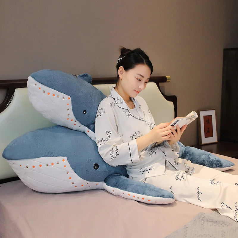 Cartoon Shark Whale Plush Toy Children Doll 100CM | Kawaii Christmas Gift Sea Animal Fish Pillow Kids Stuffed Toys Room Decoration | Alo Trendy