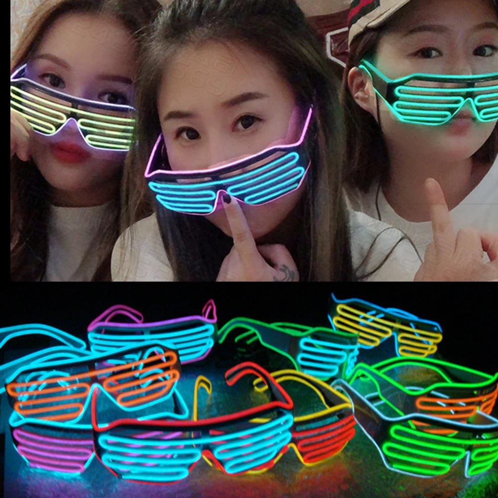 Glowing Glasses LED Gafas | Luminous Neon Christmas Glow Sunglasses | Flashing Light Glass for Party Supplies and Costumes