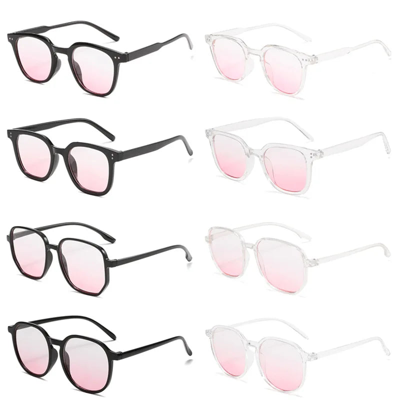 Trendy Sunglasses for Women | Unique Design Gradient Color Pink Sun Glasses | Stylish Female and Men Outdoor Portable Fishing Eyewear