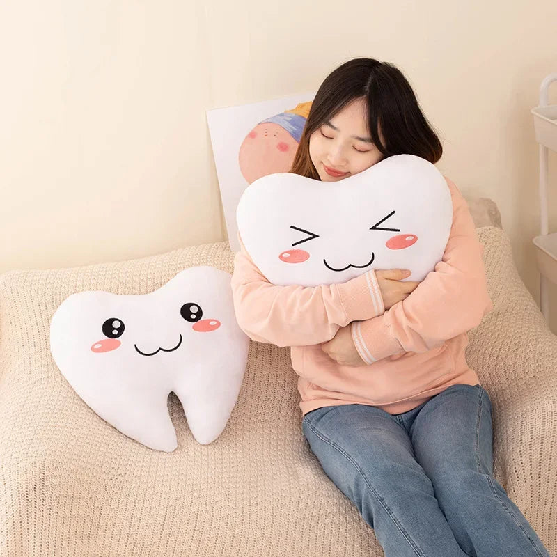 20-40CM Lovely Simulation Tooth Plush Toys | Cute White Teeth Stuffed Soft Pillow | Funny Sofa Cushion Decor Gift For Children Kids | Alo Trendy