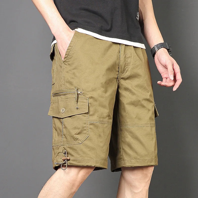 Summer New Men's Cargo Shorts | Fashion Korean Version Loose Five Quarter Pants | Men's Multi-pocket Straight Casual Pants