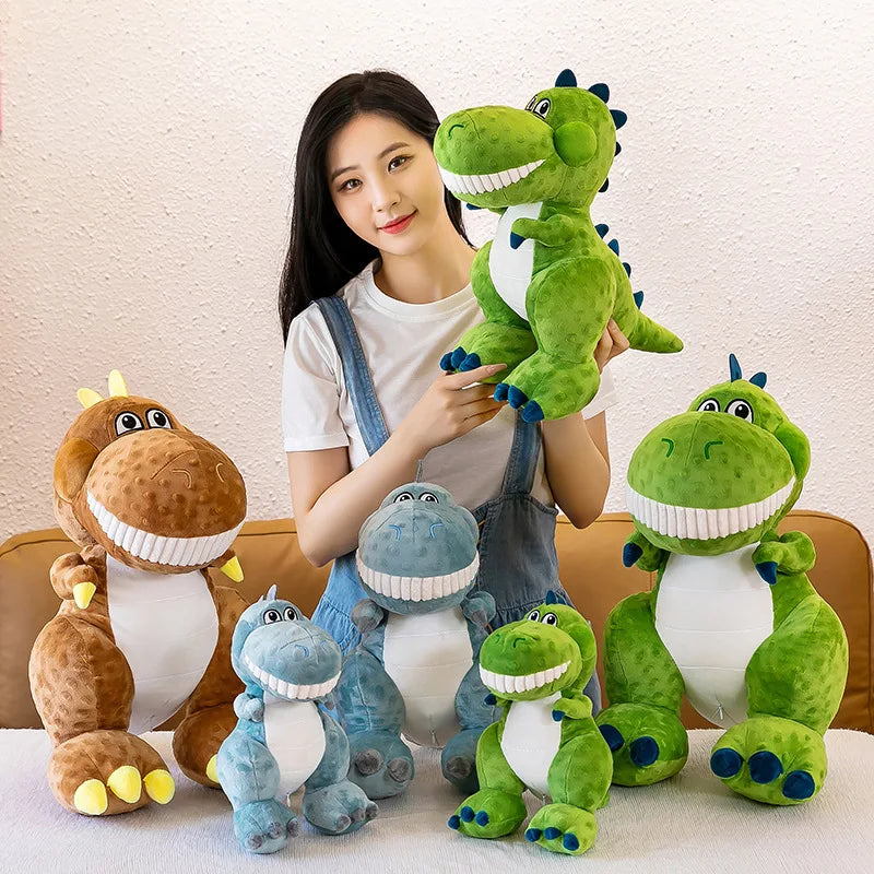 Cute Simulation Cartoon Green Blue Dinosaur Plushies Doll | Creative Boy Sleeping Pillow Plush Toy Tyrannosaurus Rex Doll Gifts | Alo Trendy