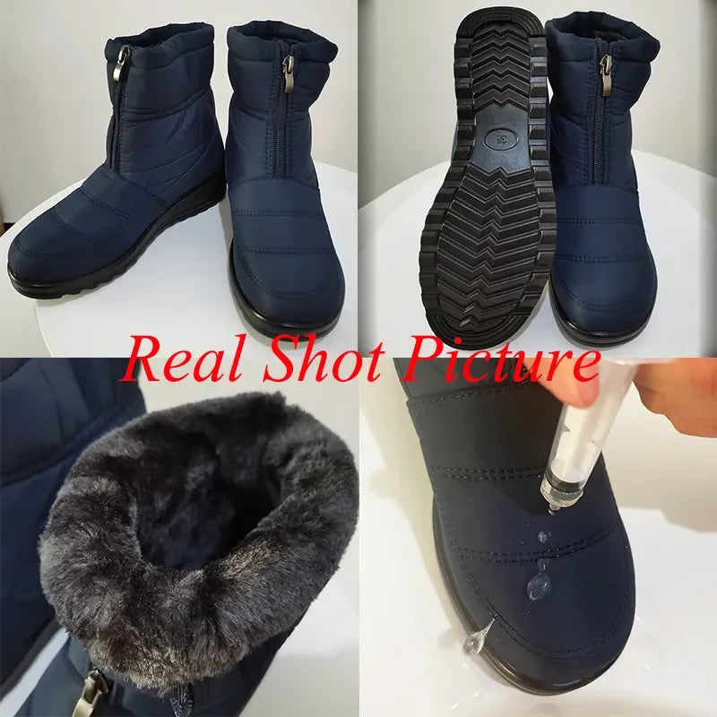 Women’s Waterproof Winter Snow Boots | Non-Slip Platform Warm Ankle Boots | Cotton-Padded Botas de Mujer