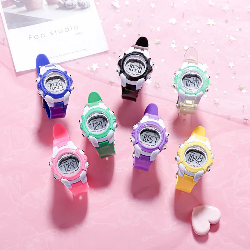 Digital Kids Watch | 7-Colors LED Waterproof Child Watch | Sport Silicone Strap | Kids Watches | Student Gift for 3-10 Year Girls Boys