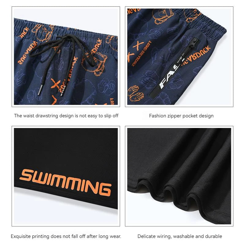 Men Teens Swim Trunks | Anti Embarrassment Loose Quick Dry Swimming Shorts | Seaside Beach Swimsuit Hot Spring Swimwear Set