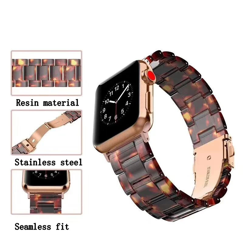 Resin Strap for Apple Watch Band 8 Ultra | Compatible with 49mm, 44mm, 45mm, 40mm, 41mm, 42mm, 38mm | Bracelet Correa Loop for iWatch Series 7 6 SE 5 4 3