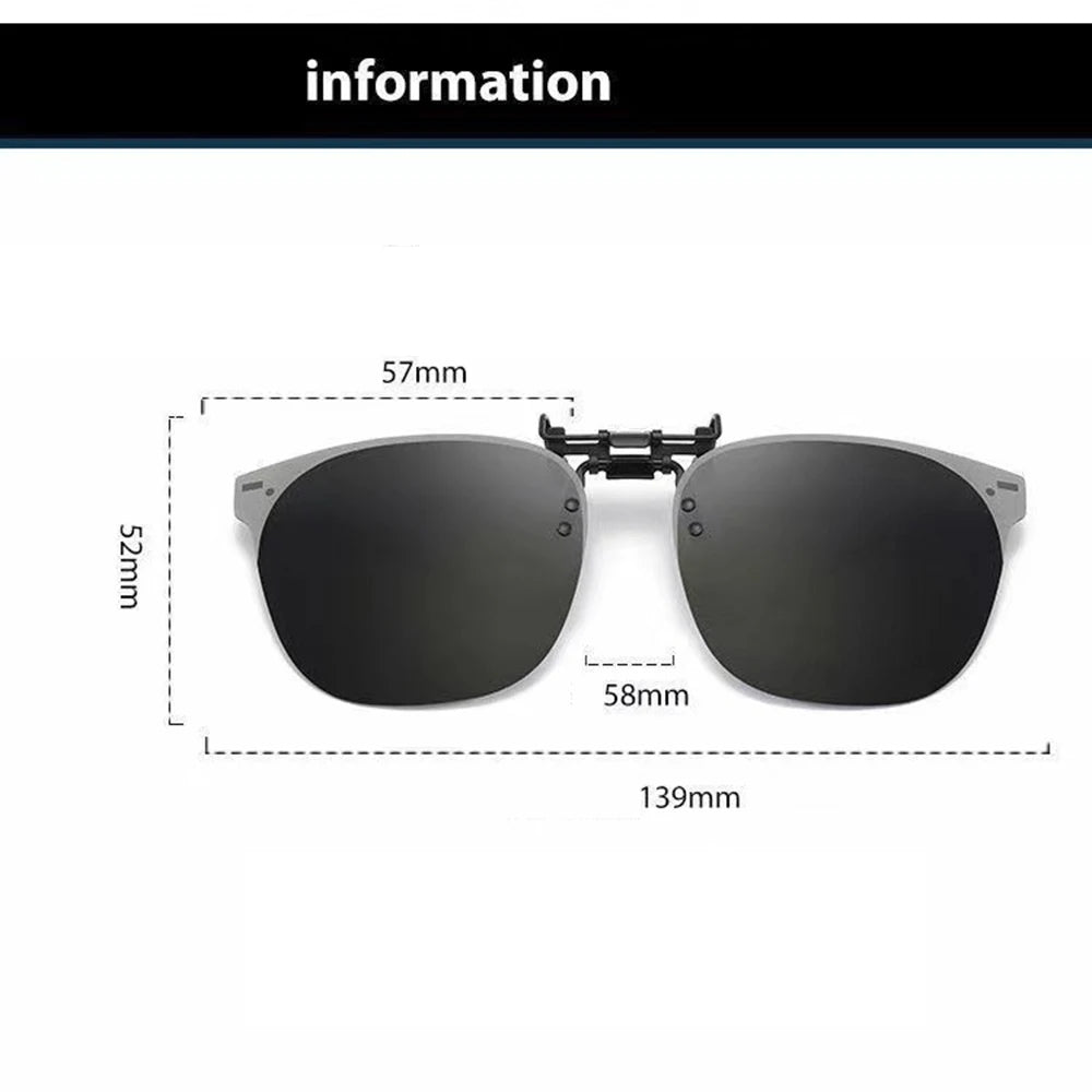 Men Clip-On Sunglasses | Polarized Flip-Up Glasses Women | Gradient Photochromic Anti UV400 Sunglasses Night Vision Goggles | KLASSNUM | Alo Trendy