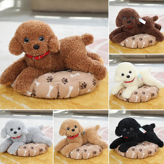 Kawaii Soft Realistic Teddy Dog Plush Toy | Funny Simulation Stuffed Little Puppy Dolls | Lovely Birthday Gift for Baby Kids Girls