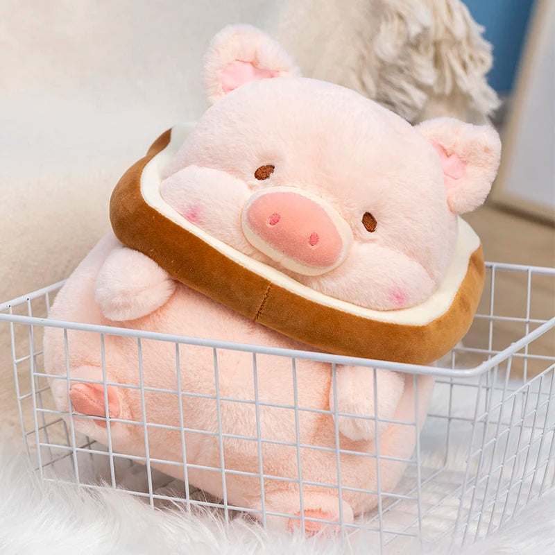 Lulu Pig Bread Plush Kawaii Toy | Cute Stuffed Soft Toast Animal Plushie Doll | Adorable Anime Peluche for Children & Girlfriend | Perfect Birthday Gift