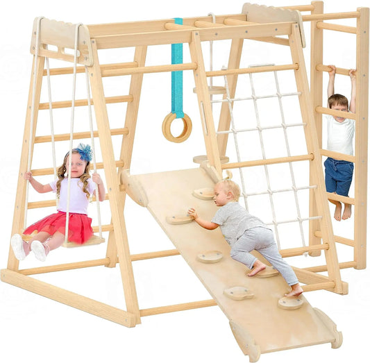 Toddler Climbing Toys | Indoor Playground Climbing Set for Toddlers | Montessori Style Playground with Slide for Backyard Fun