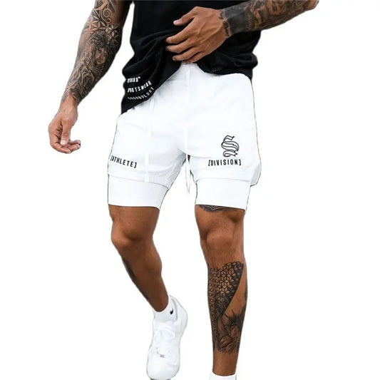 Men's New Casual Gym Workout Shorts | Breathable 2 in 1 Double-layer Quick-drying Beach Joggers Shorts | Ideal for Exercise, Running, and Swimming