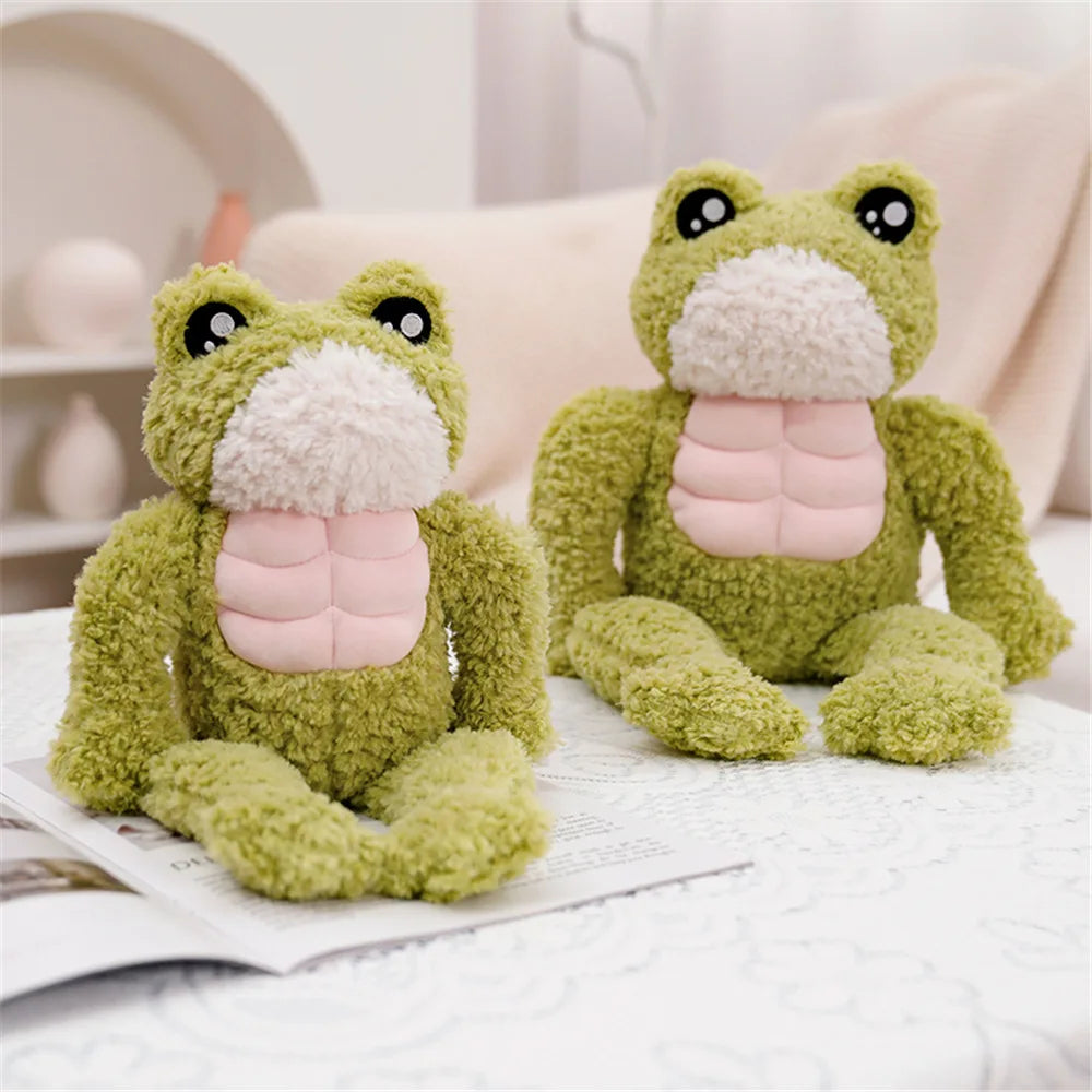 35cm Cute and Quirky Muscle Frog Duck Doll Plush Toy | Creative Strong Frog Duck Plush Toy Stuffed Animal Doll Children's Gifts | Alo Trendy