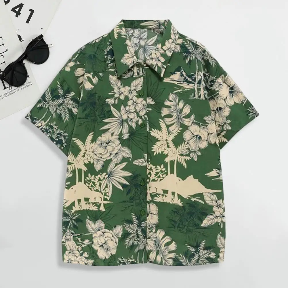 Hawaiian Shirt | Trendy Lightweight Summer Shirt | Coconut Tree Printed Casual Hawaiian Shirt | Streetwear Fashion for Men