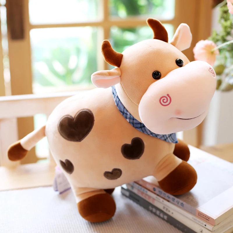 Cartoon Cute Cow Plush Toy | Soft Animal Cattle Plush Toy | Kawaii For Girls | Cotton Animal Plush Doll Filled Home Decoration | Alo Trendy