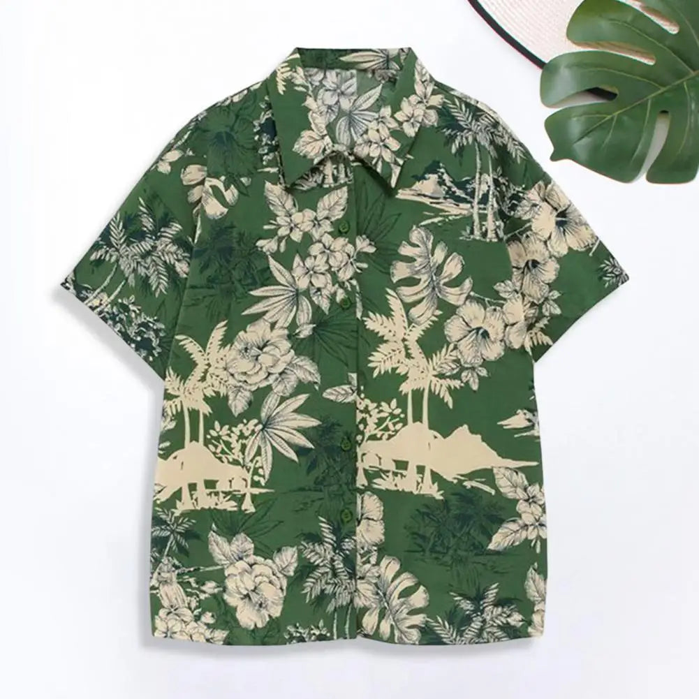 Hawaiian Shirt | Trendy Lightweight Summer Shirt | Coconut Tree Printed Casual Hawaiian Shirt | Streetwear Fashion for Men