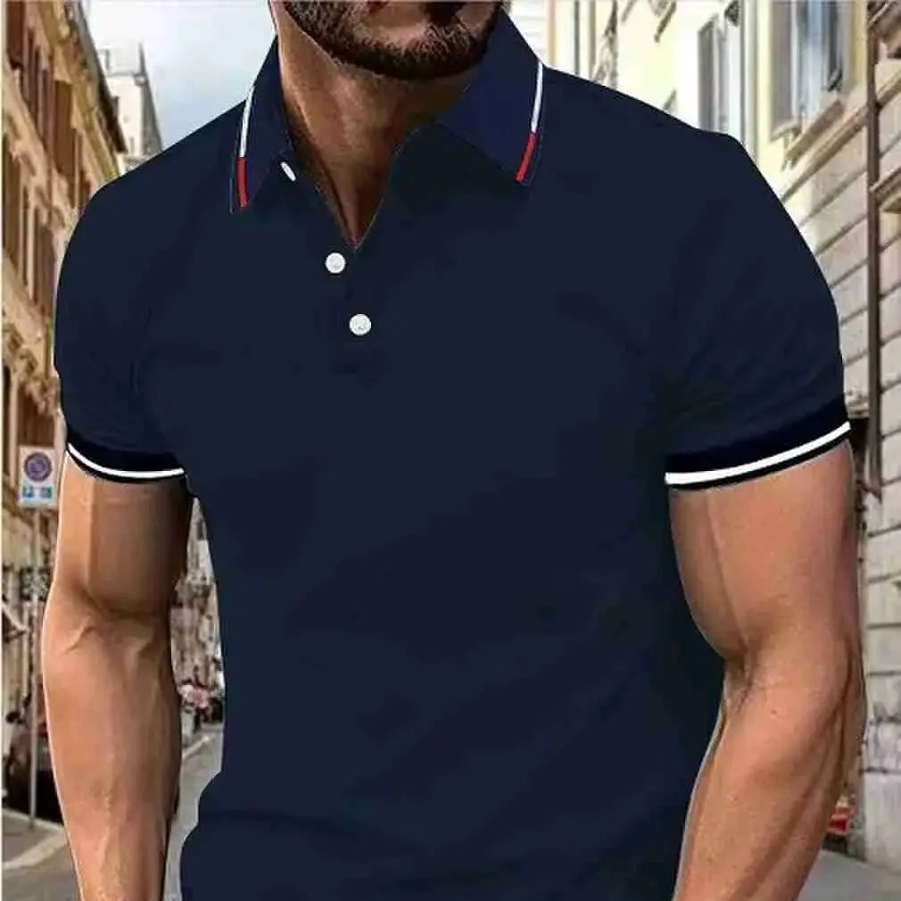 Men's New Polo Shirt T-Shirt | Summer Short-Sleeved Intercolored Lapel | Stylish Casual Wear for Men