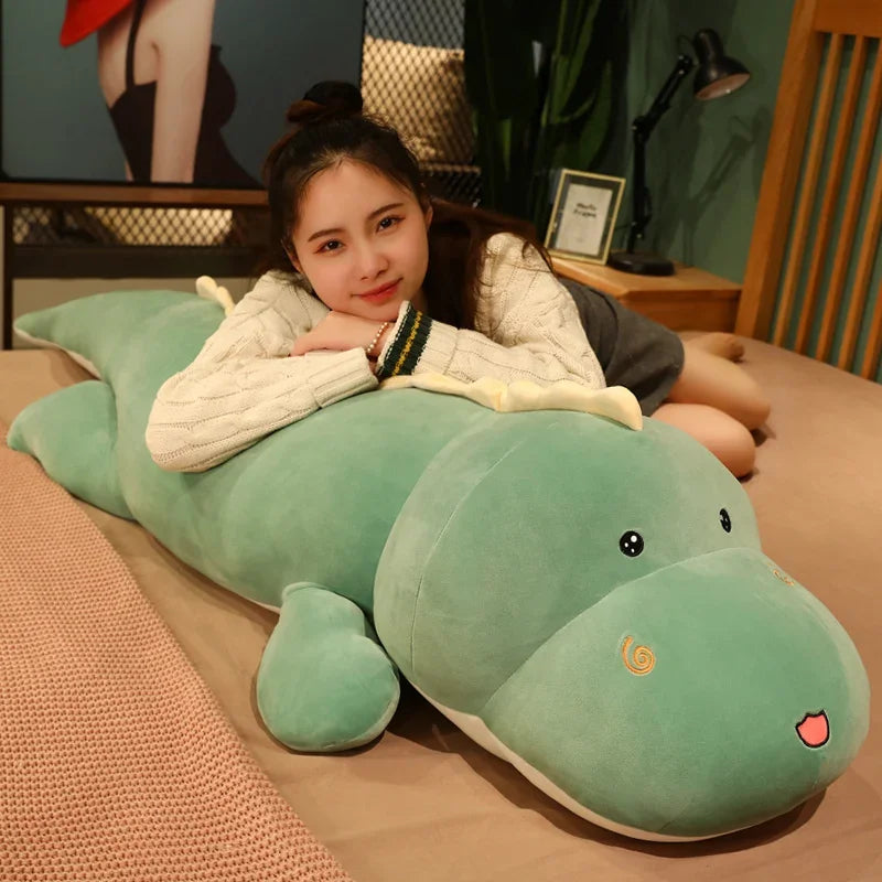 New Huggable Big Long Cute Dinosaur Plush Toy | Soft Cartoon Animal Crocodile Stuffed Doll | Boyfriend Pillow | Kid Girl Birthday Gift | Alo Trendy