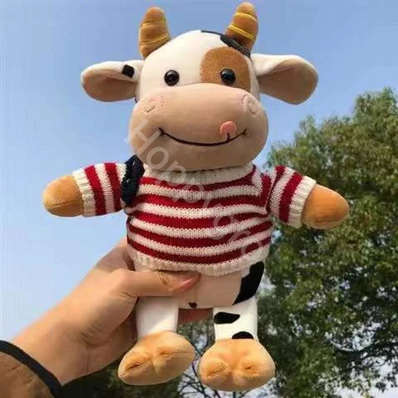 26CM Cartoon Milk Cow Plush Doll | Cute Simulation Cattle Animals Plush Toys Soft Stuffed Sweater Cow Pillow | Girls Birthday Gifts | Alo Trendy