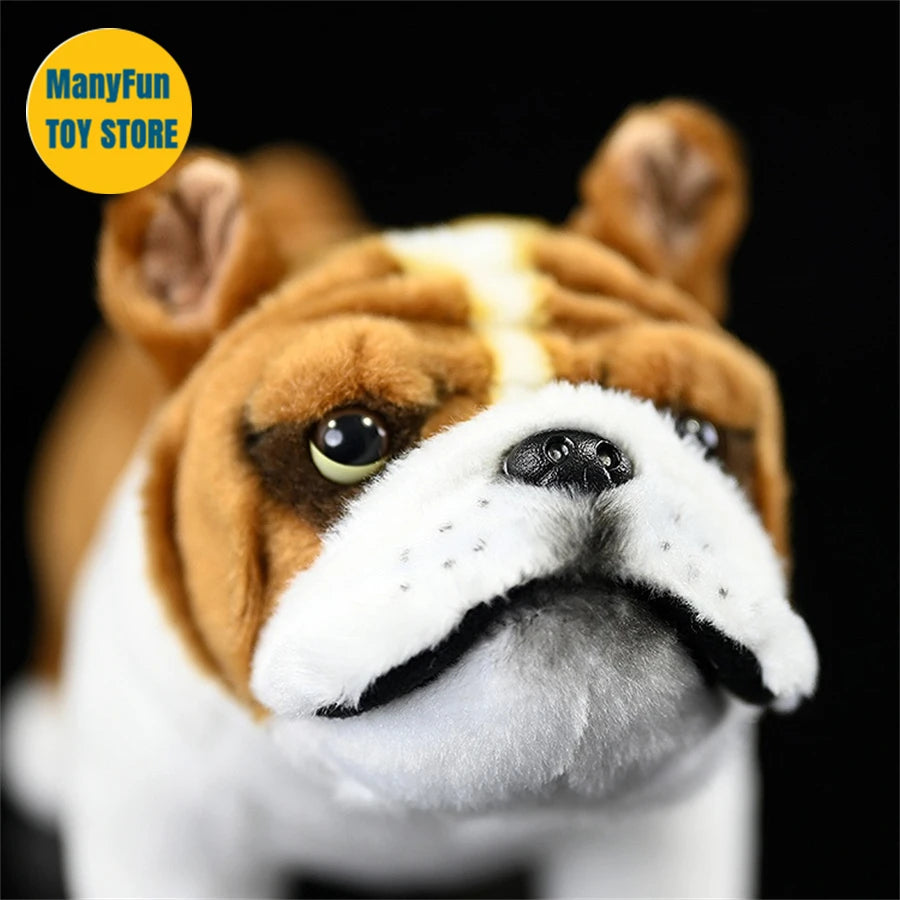 Bulldog High Fidelity Pit Bull Terrier Plushie | Lifelike Plush Toys | Realistic Simulation Stuffed Doll | Kawaii Toy Gifts for Kids