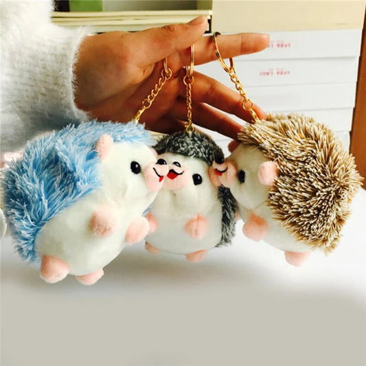 12cm Plush Hedgehog Toys Key Chain | Cute Stuffed Animal Ring Pendant | Adorable Anime Car Fur Gifts for Women and Girls | Perfect Plush Doll