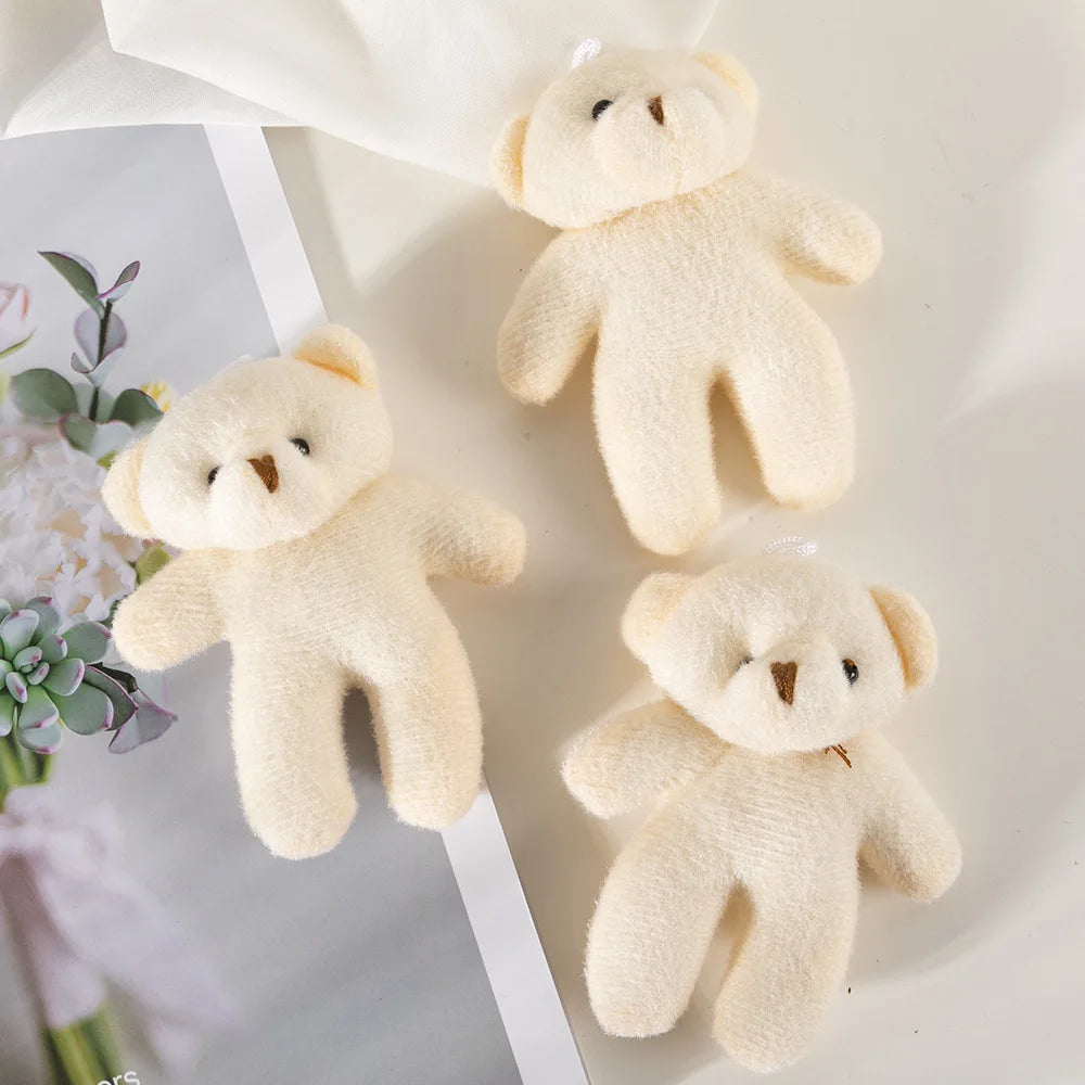 10PCS 12cm Little Bear Plush Toy | Teddy Bear Doll Pendant Keychain | PP Cotton Plush Toy | Perfect Gift for All Ages