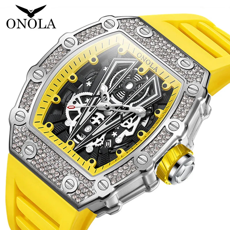 New Diamond Fashion Men's Watch | Top Luxury Quartz Sports Waterproof Wristwatch | Relogio Masculino