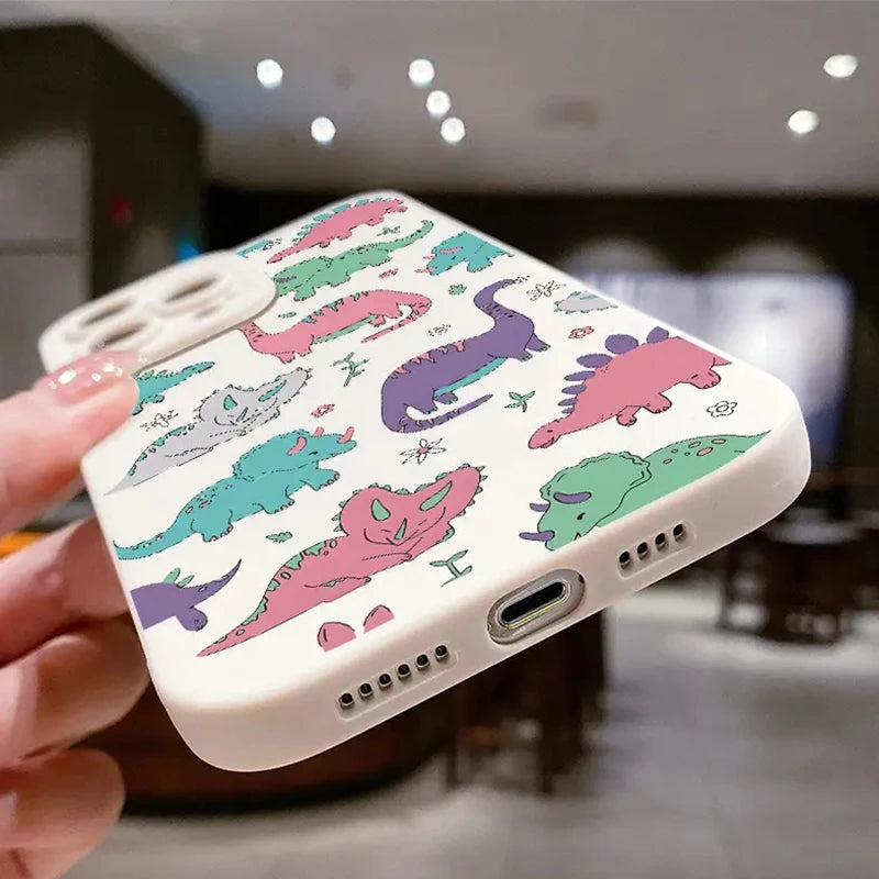 Cartoon Dinosaur Soft Phone Case for Xiaomi Redmi Note 12 13 11 11S 10 10S 12S Pro Plus 5G 12C 13C 4G Matte Silicone Cover Coque | Cute Jurassic Pattern Protective Shell | Alo Trendy