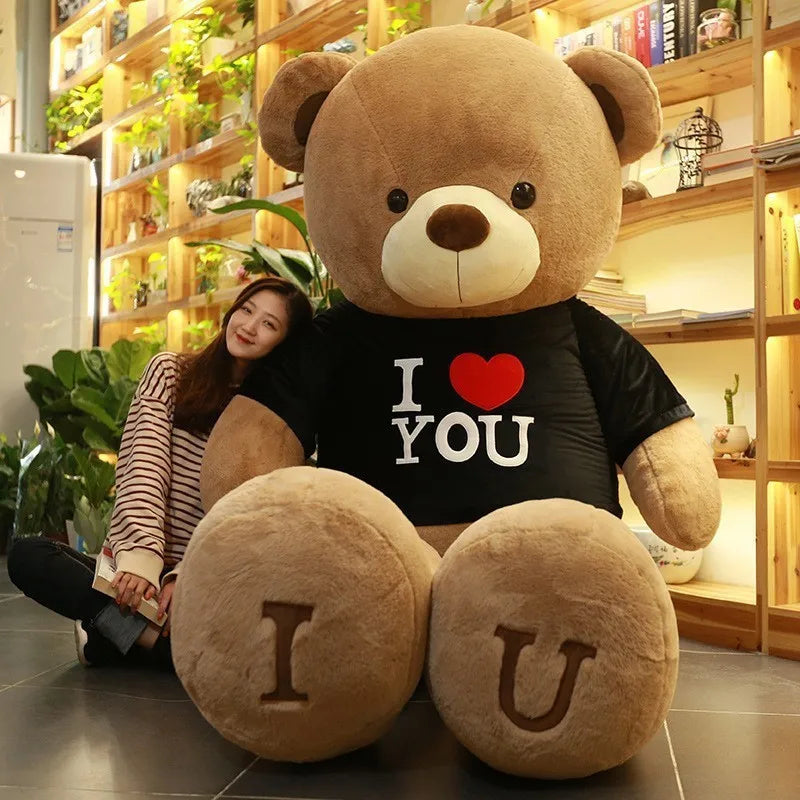 100cm Plush Toy Teddy Bear Giant | T Shirt Soft Stuffed Animals Pillow Dolls | Girlfriend Kids Wife Birthday Valentine's Day Decor