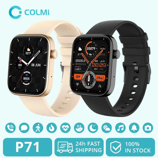 COLMI P71 Voice Calling Smartwatch | Men Health Monitoring | IP68 Waterproof | Smart Notifications | Voice Assistant | Smart Watch Women | Alo Trendy