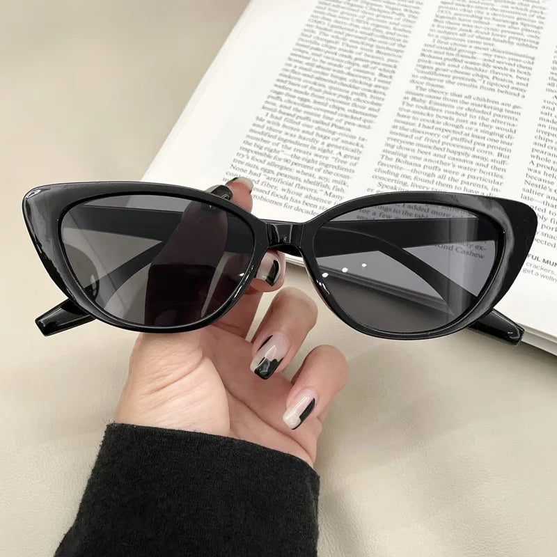 Small Cateye Sunglasses Women | Luxury Brand High-Quality Eyewear | Unisex Mirror Glasses for Women and Men