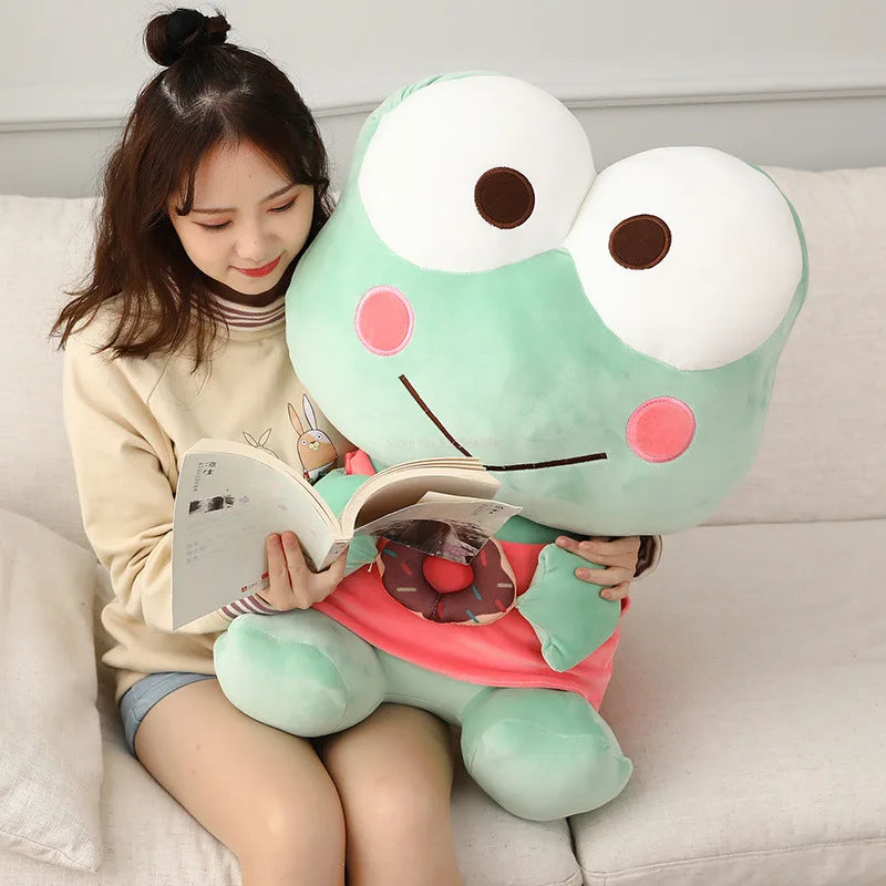 Anime Donuts Cute Kero Kero Keroppi Doll | Adorable Throw Pillow for Children’s Day Gift | Kawaii Kero Keroppi Plush Toy