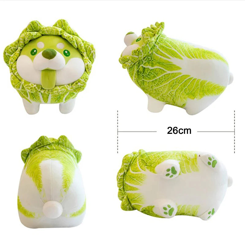 Cute Vegetable Fairy Plush Toys | Japanese Cabbage Dog Fluffy Soft Shiba Inu Pillow | Stuffed Animals Doll for Kids Baby Girls Gifts