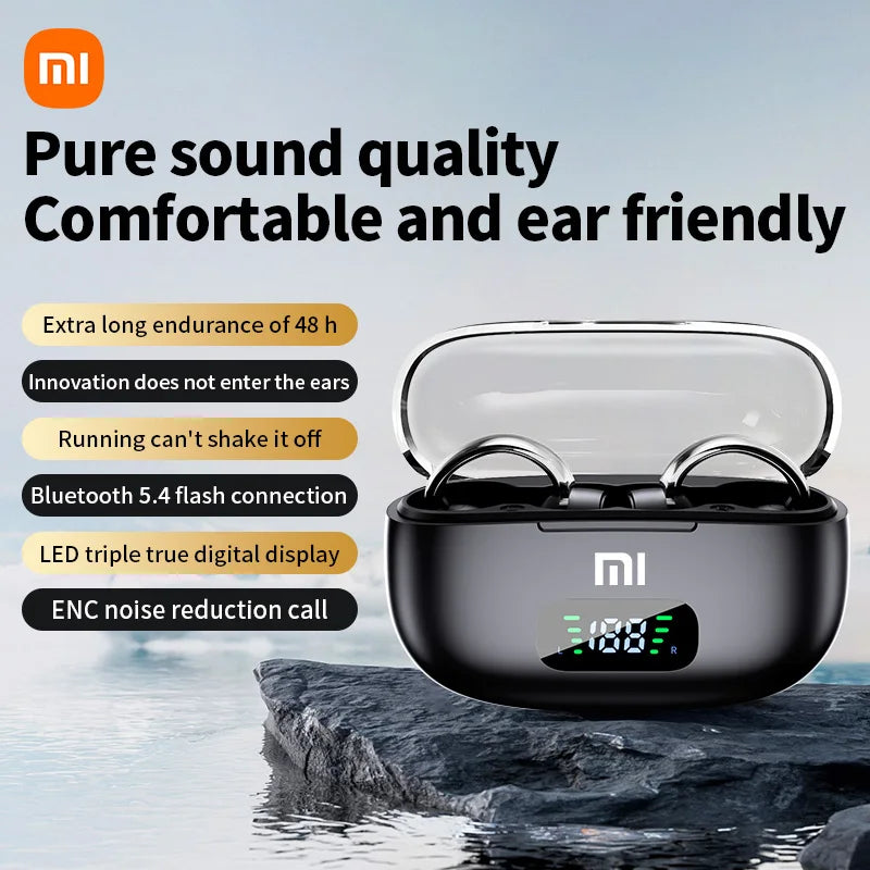 XIAOMI S39 Wireless Earbuds | ENC Ear Clip Bluetooth Headphone with LED Digital Display | Sport Running Earphones for Android and iOS