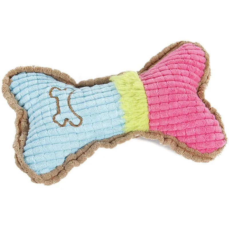 Durable Puppy Toys | Bone Chew Toys | Squeaky Plush Toy | Teething Chew Toys for Pet Teeth Cleaning and Dogs' Companionship | Ideal for Pet Therapy