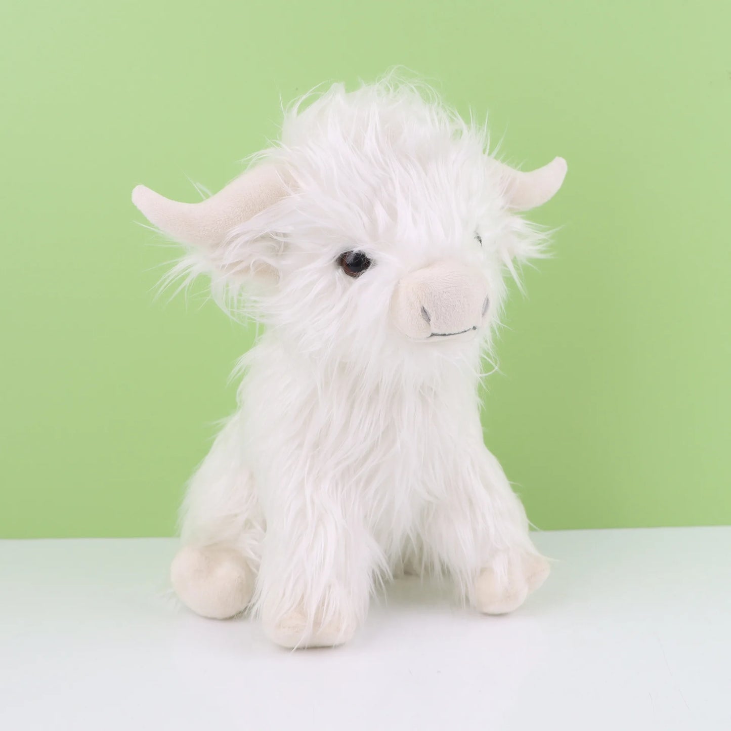 Kawaii Simulation Highland Cow Animal Plush Doll | Soft Stuffed Cream Highland Cattle Plush Toy | Kyloe Plushie Gift for Kids | Alo Trendy