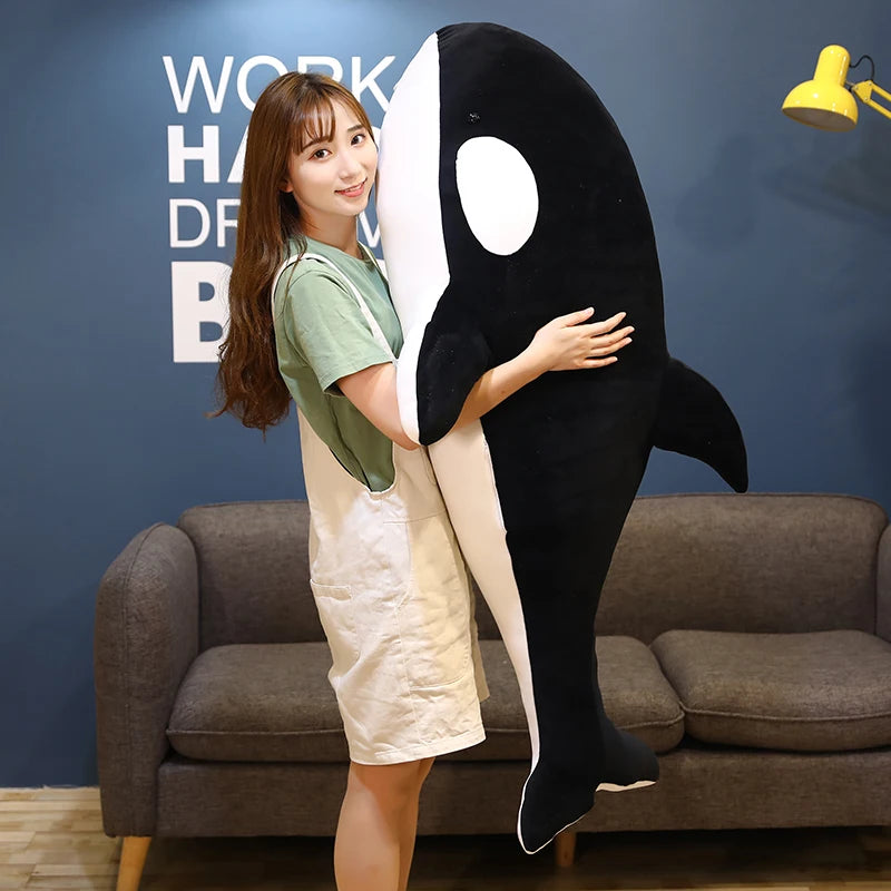 Creative 60-100CM Huge Killer Whale Plush Toys Sleeping Pillow Stuffed Soft Animal Ocean Shark Dolls for Kids Boys Gift | Alo Trendy