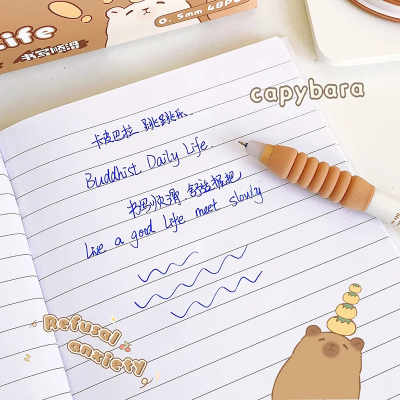 Kawaii Cartoon Capybara Blue Ink Erasable Gel Pen | School Office Supplies Stationery Gift for Students | Cute, Pretty, Aesthetic Pens | Alo Trendy