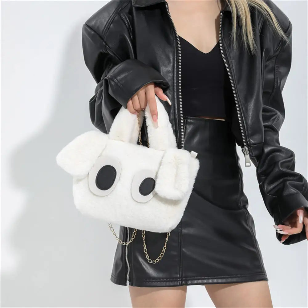 Winter Lamb Plush Handbag Women Bags Fashion Korean Large Capacity Wrist Bag Clutch With Handle Females Shopping Bag Bucket Tote