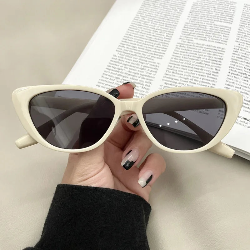 Small Cateye Sunglasses Women | Luxury Brand High-Quality Eyewear | Unisex Mirror Glasses for Women and Men