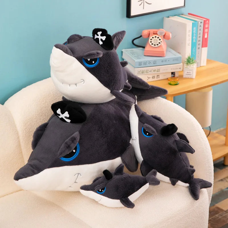 New Ocean Overlord Pirate Shark Doll Plush Bedroom Sofa Ornament Shark Pillow Plush Toy Children's Birthday Christmas Gift | Alo Trendy