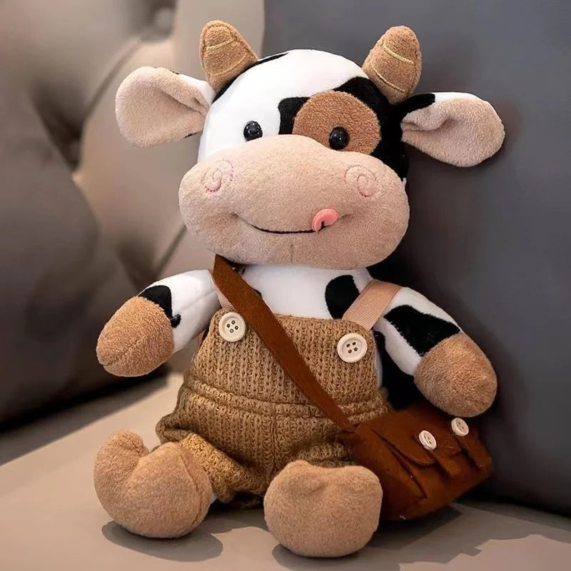 26CM Cartoon Milk Cow Plush Doll | Cute Simulation Cattle Animals Plush Toys Soft Stuffed Sweater Cow Pillow | Girls Birthday Gifts | Alo Trendy