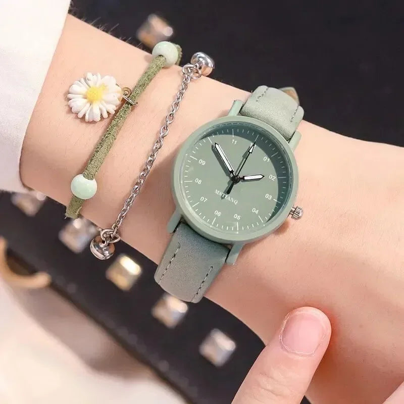 Women Watches PU Leather Strap | Women Quartz Wristwatches | Waterproof Round Dial Retro Watch for Ladies and Girls | Reloj Para Mujer