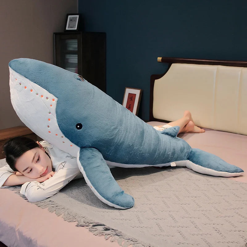 Cartoon Shark Whale Plush Toy Children Doll 100CM | Kawaii Christmas Gift Sea Animal Fish Pillow Kids Stuffed Toys Room Decoration | Alo Trendy