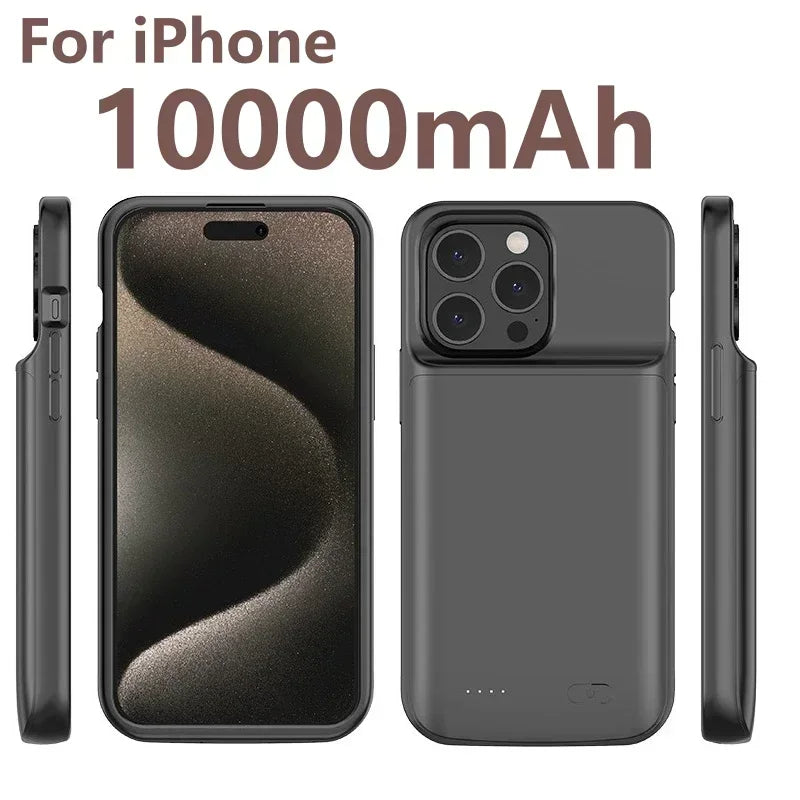 10000mAh Battery Charger Case for iPhone 14 Plus/15 Pro/12 Pro Max/11 Pro/X/XS/XR/XS Max/6/6S/7/8 Plus | High-Capacity Power Bank Case