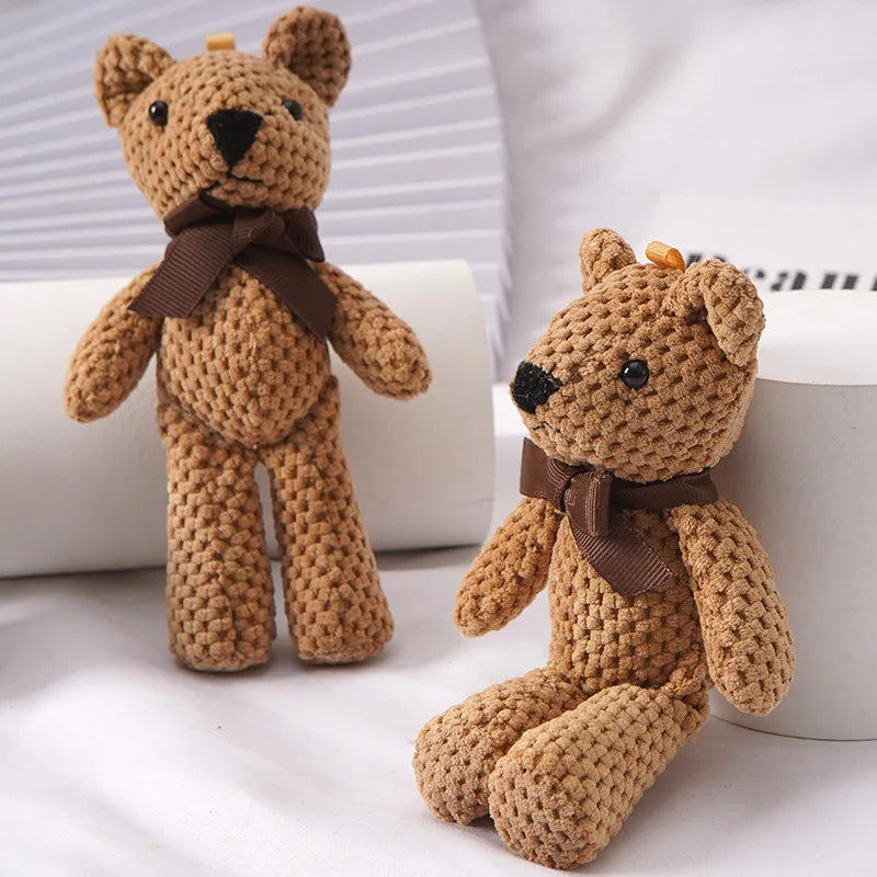 1pcs 15CM Bear Stuffed Plush Toy | Cute Baby Dress Key Pendant | Adorable Doll Gifts for Birthday, Wedding, Party Decor