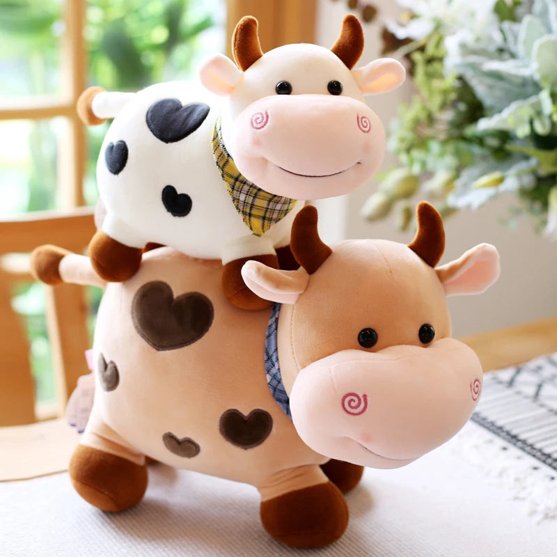 Cartoon Cute Cow Plush Toy | Soft Animal Cattle Plush Toy | Kawaii For Girls | Cotton Animal Plush Doll Filled Home Decoration | Alo Trendy