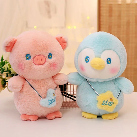 25cm Penguin Sheep Pig Small Soft Plush Toys | Cute Cartoon Small Stuffed Pillow Baby Kids Lovely Dolls