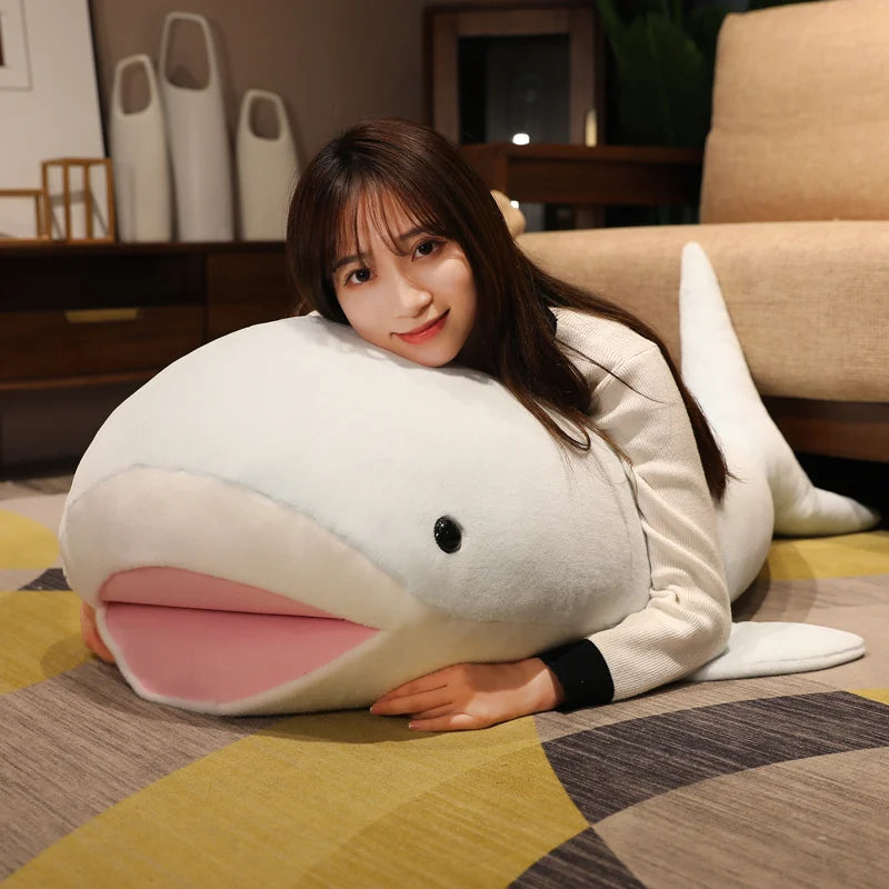 Creative Giant Whale Plush Toys | Cute Soft Lying Shark Pillow Sleeping Cushion Stuffed Animal Dolls for Children Kids | 55/70/120cm | Alo Trendy