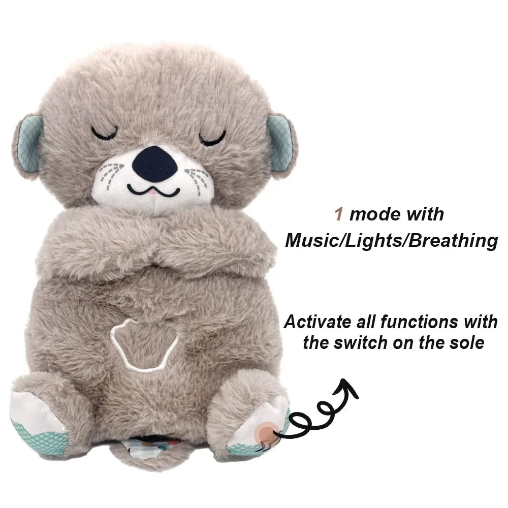 Breathing Otter Plush Soothing Bear | Baby Sleep Snuggle Buddy Teddy | White Noise Music Sleeping Sound Light | Rhythmic Doll Toy Gift | Alo Trendy