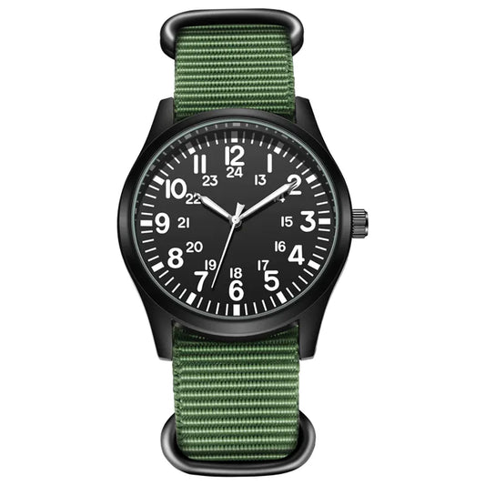 Air Force Field Watch | Fabric Strap | 24 Hours Display | Japan Quartz Movement | 42mm Dial